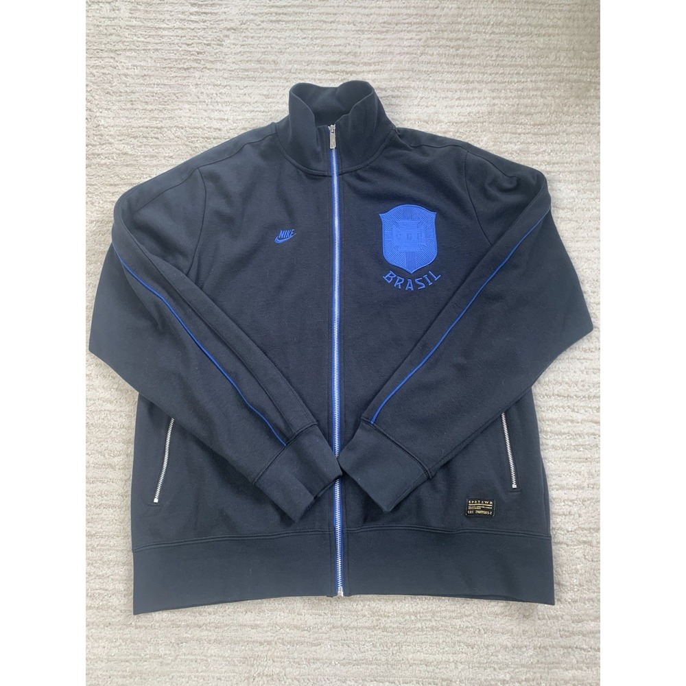 Vintage Nike Brasil Brazil Men's Soccer Football Track Jacket CBF Men's XL Black